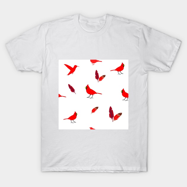 Red Feather Sparrow T-Shirt by Jesscreative